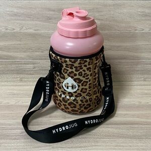 HydroJug Pink Water Bottle with Leopard Print Insulated Carry Case